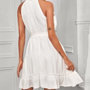 Alternative view of Robe Snow en mousseline froncé, ceinture