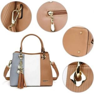 Alternative view of Pomelo Best Sac à Main Femme en PU Cuir frange avec bandoulière ajustable-L